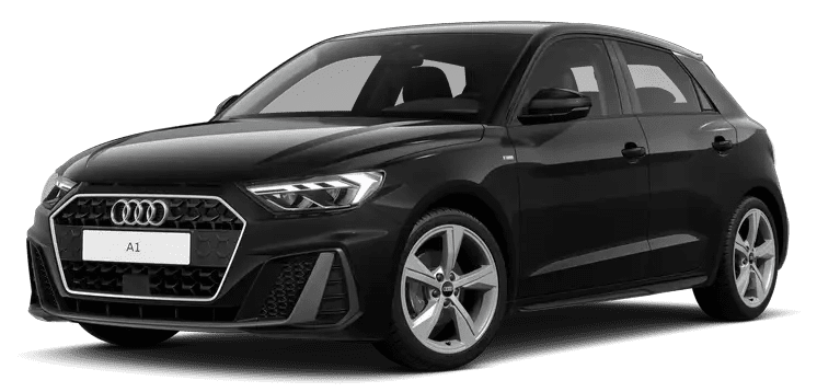 Schräge Frontansicht auf einen Audi A1, freigestellt
