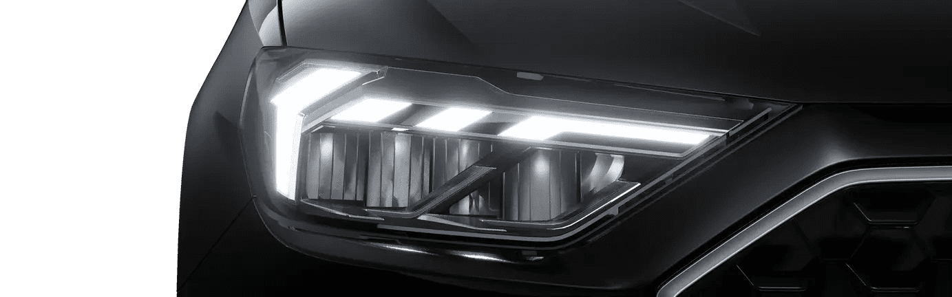 Detailansicht der Frontscheinwerfer eines Audi A1