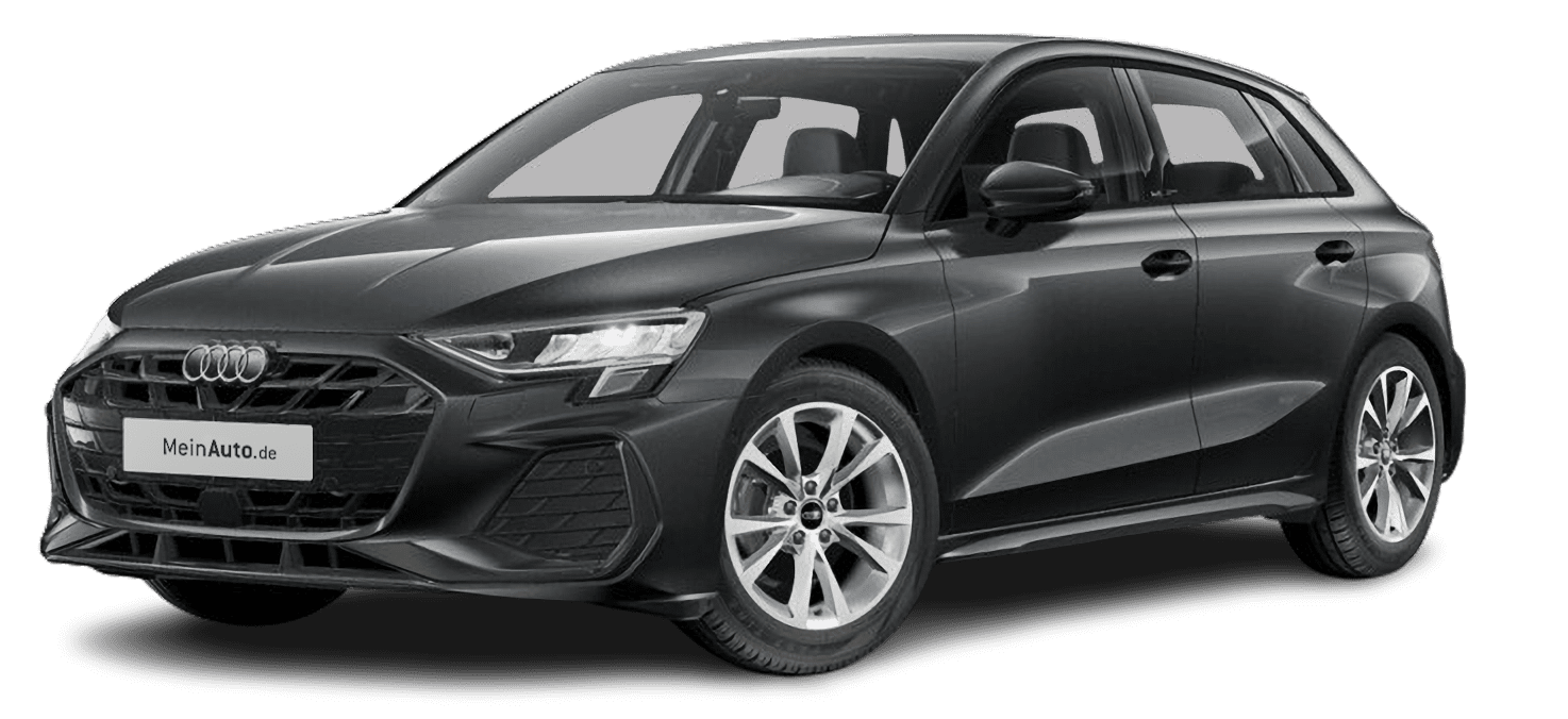 Schräge Frontansicht eines Audi A3, freigestellt