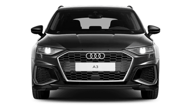 Frontansicht auf einen Audi A3, freigestellt
