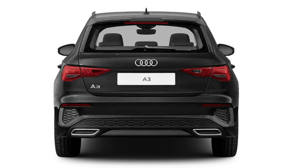 Heckansicht auf einen Audi A3