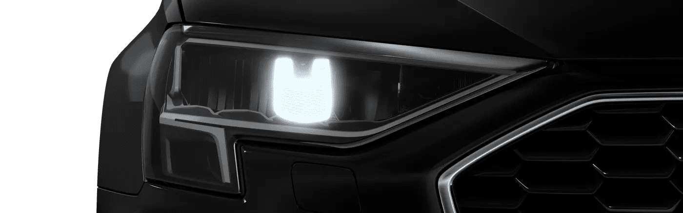Detailansicht der Frontscheinwerfer eines Audi A3