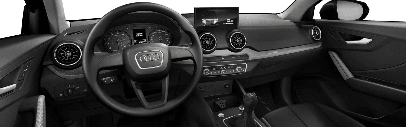 Ansicht des Armaturenbretts eines Audi Q2