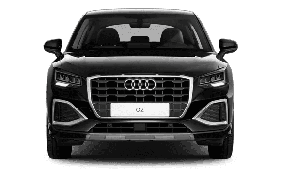 Frontansicht auf einen Audi Q2, freigestellt