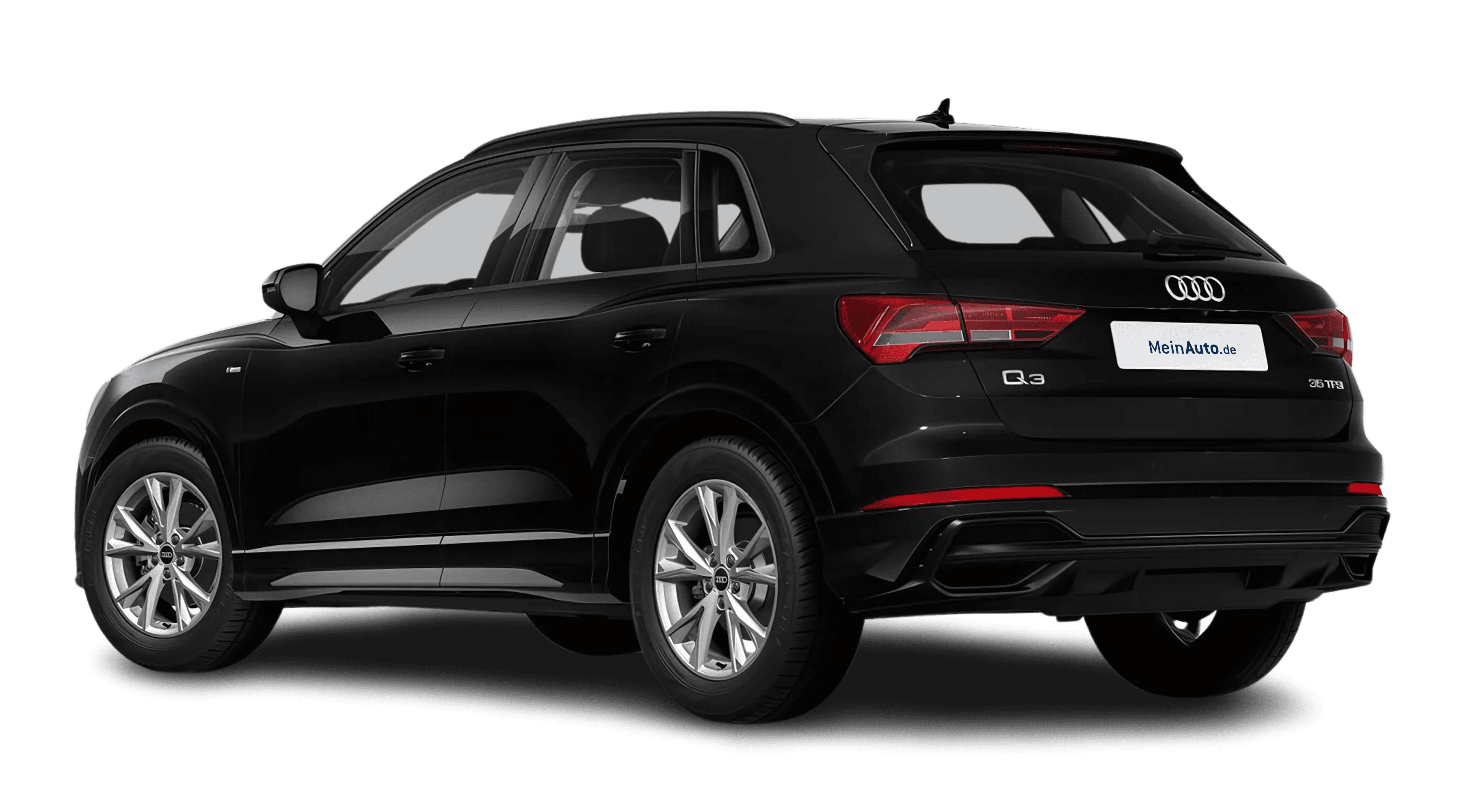 Schräge Heckansicht eines Audi Q3, freigestellt