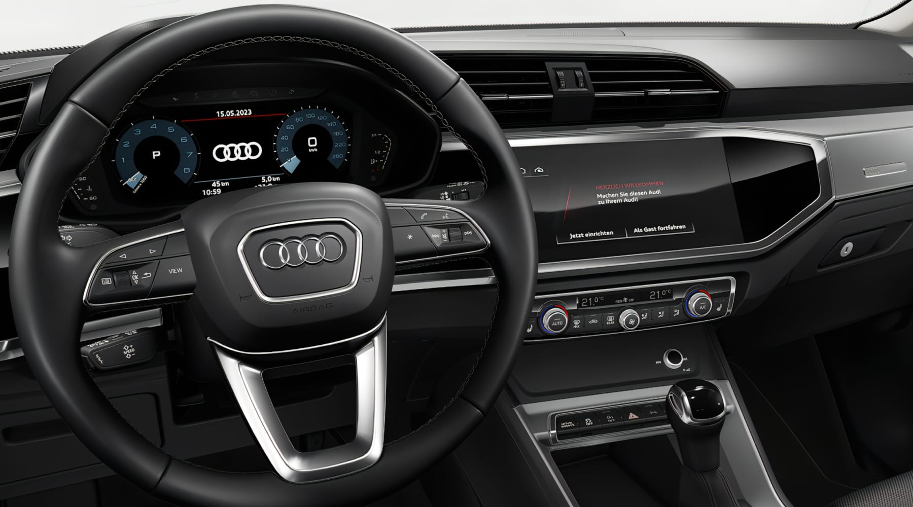 Ansicht des Armaturenbretts eines Audi Q3 Sportback