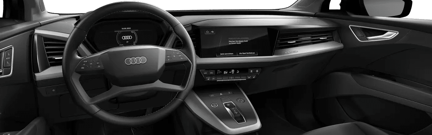 Ansicht des Armaturenbretts eines Audi Q4 Sportback