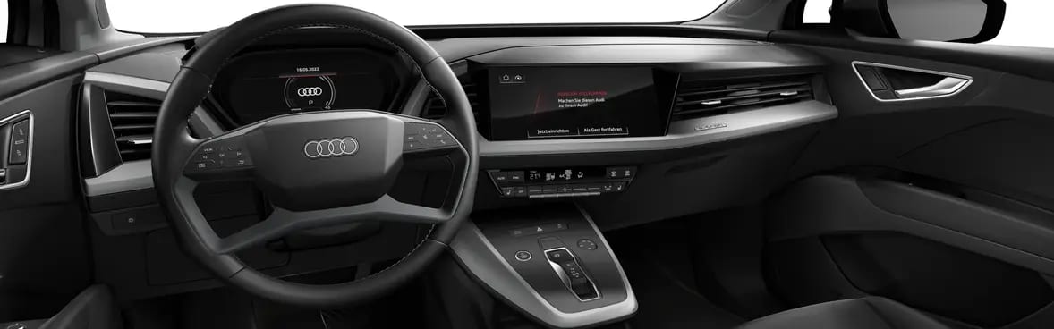 Ansicht des Armaturenbretts eines Audi Q4 Sportback