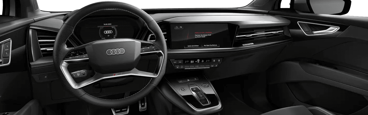 Ansicht des Armaturenbretts eines Audi Q4 Sportback