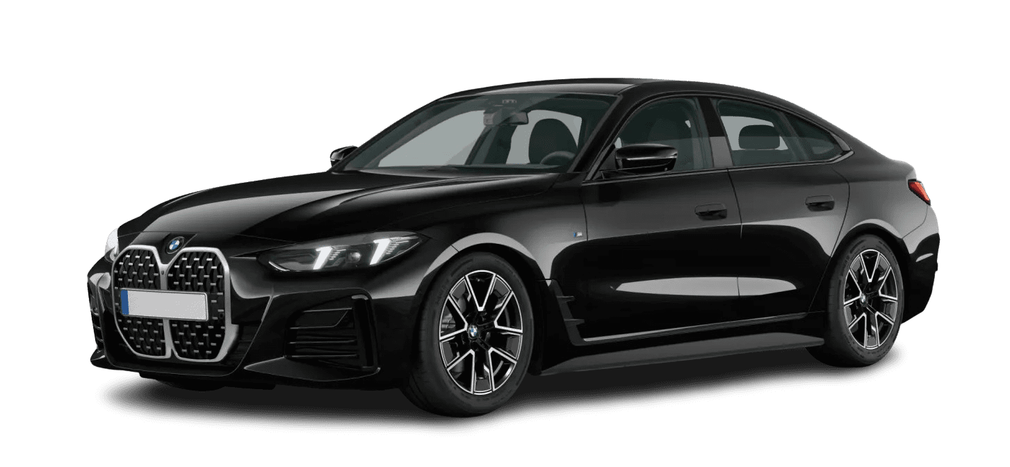 Schräge Frontansicht auf einen BMW 4er-Reihe, freigestellt