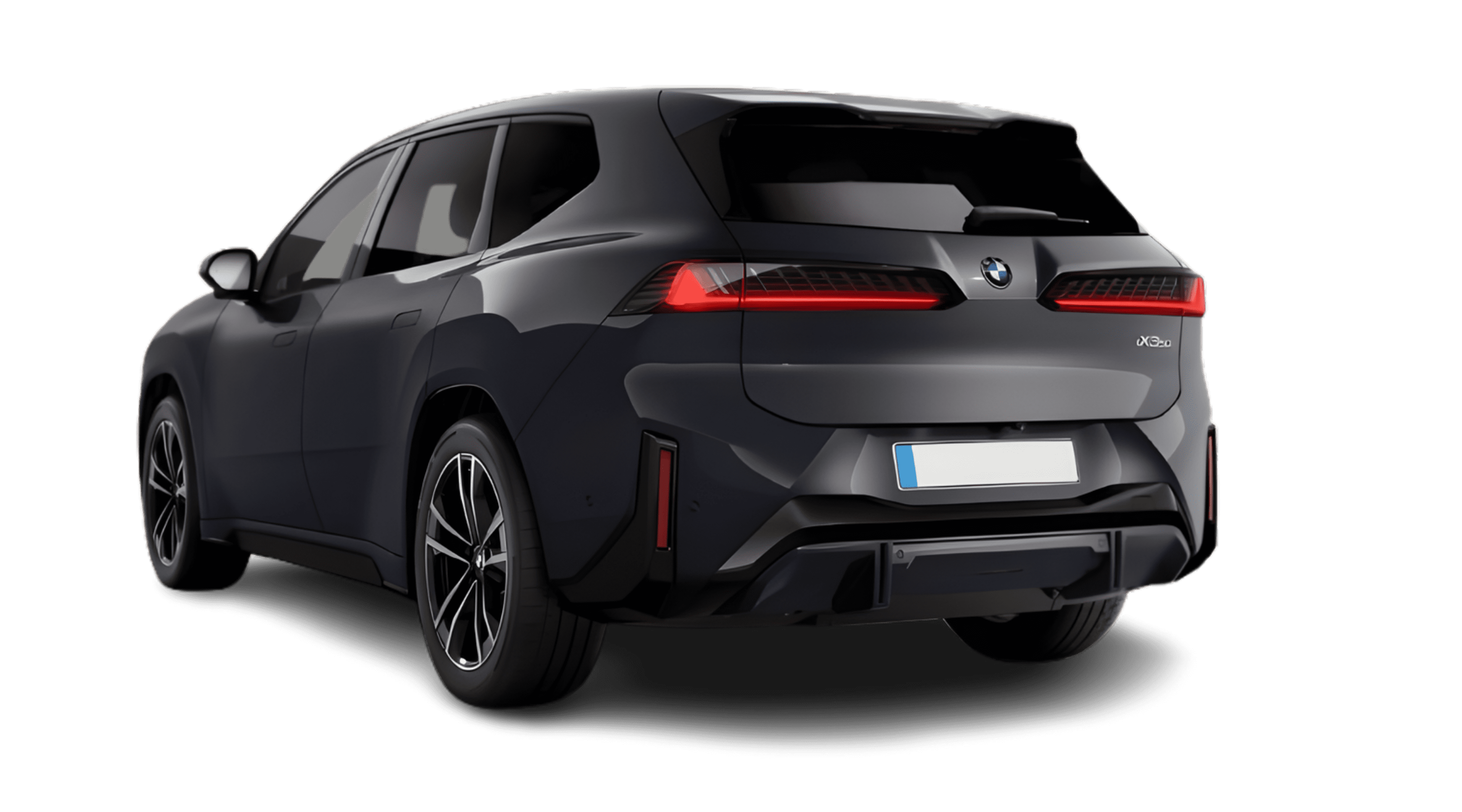 Schräge Heckansicht eines BMW iX3, freigestellt