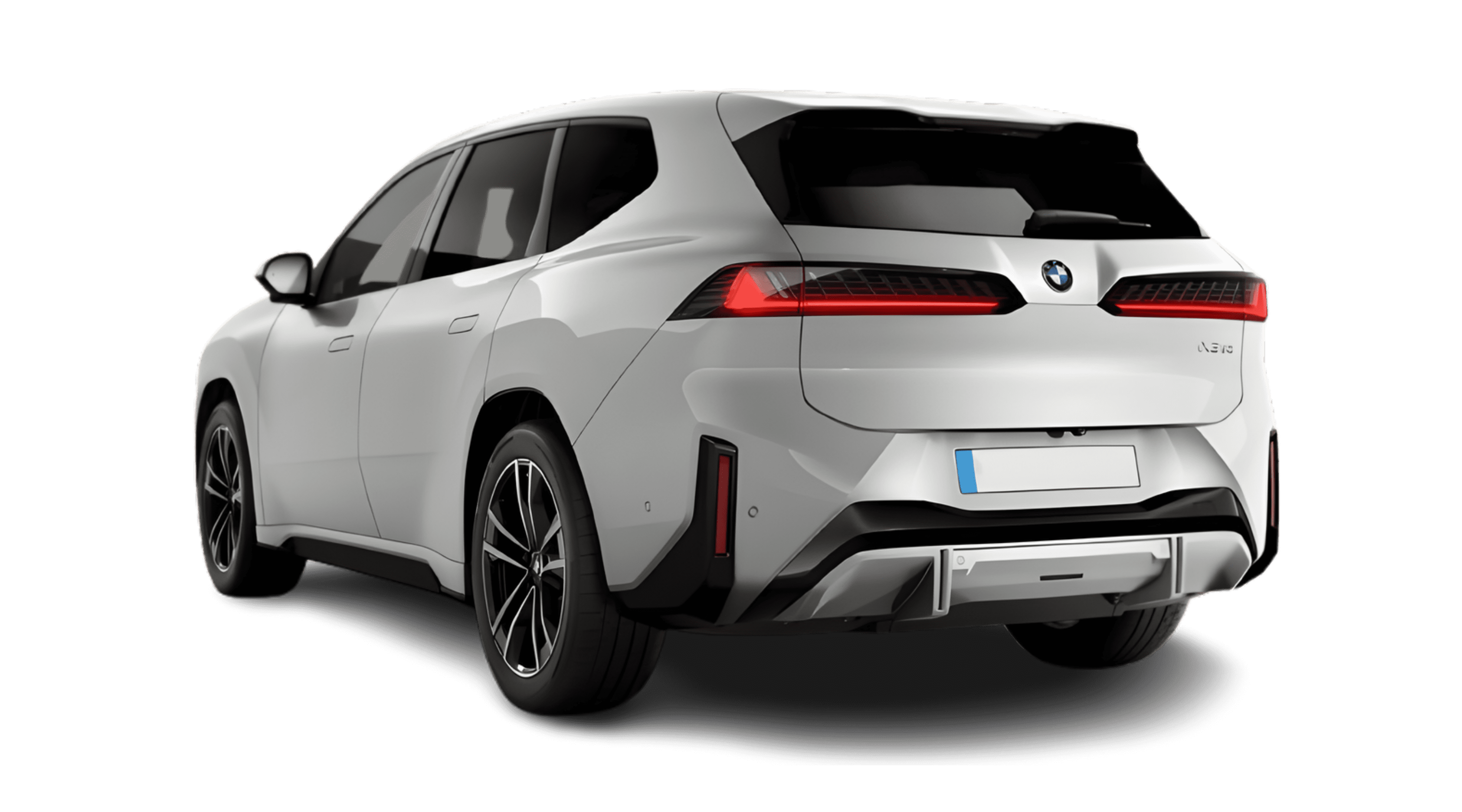 Schräge Heckansicht eines BMW iX3, freigestellt