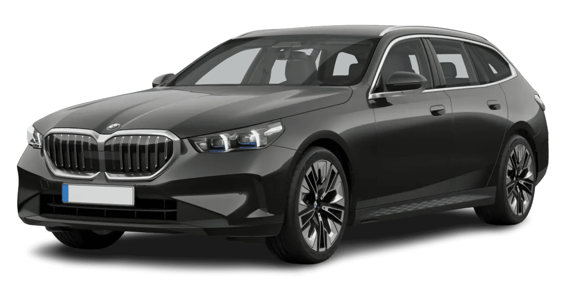 Schräge Frontansicht auf einen BMW 5er-Reihe, freigestellt