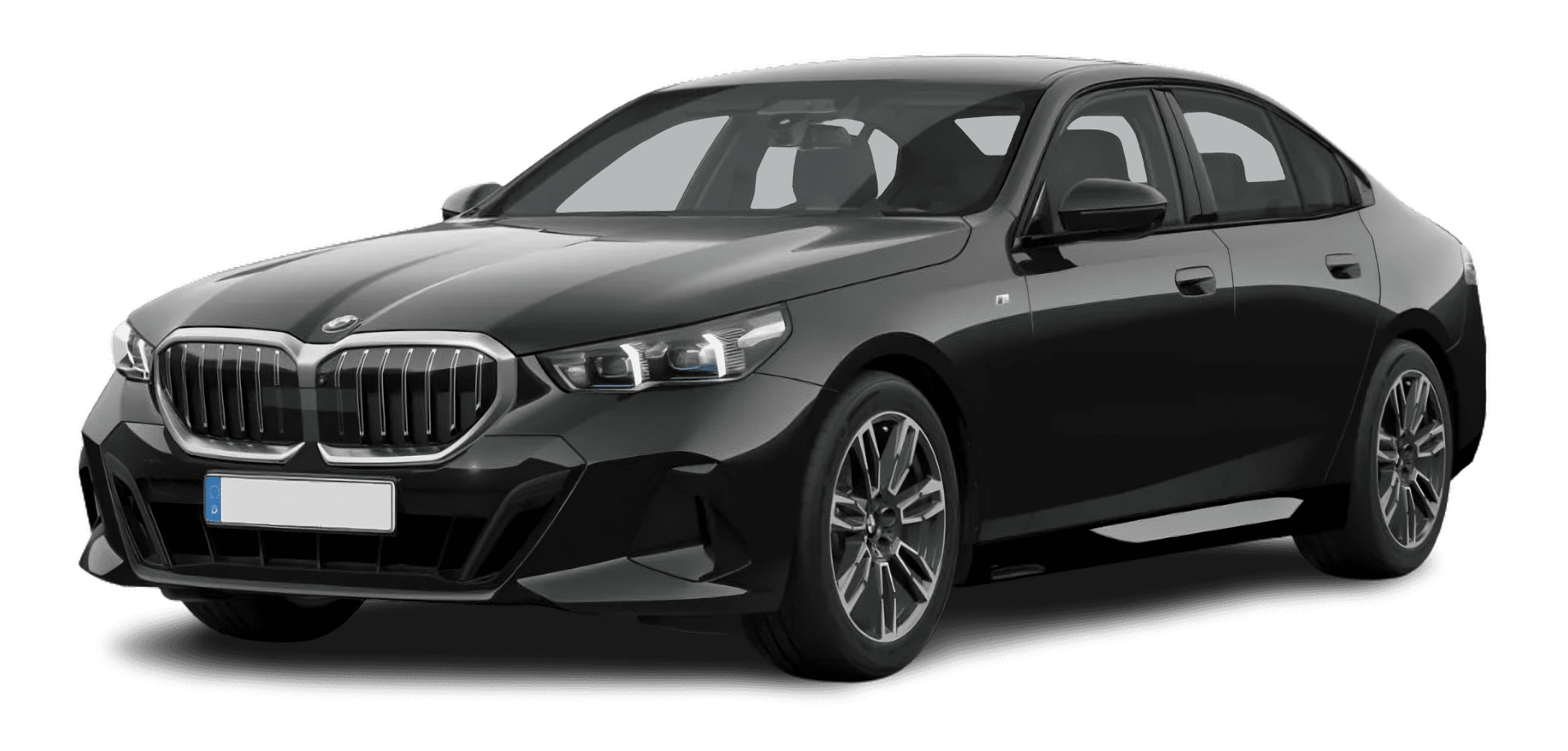 Schräge Frontansicht auf einen BMW 5er-Reihe, freigestellt