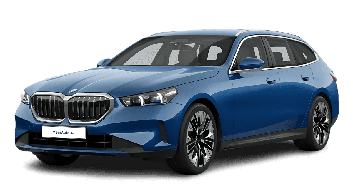 Schräge Frontansicht auf einen BMW 5er-Reihe, freigestellt