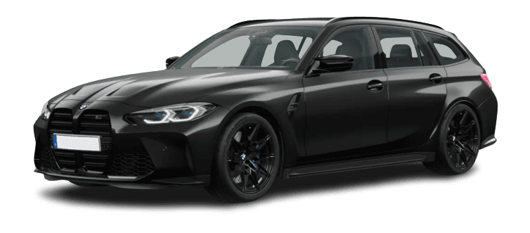 Schräge Frontansicht auf einen BMW 3er-Reihe, freigestellt