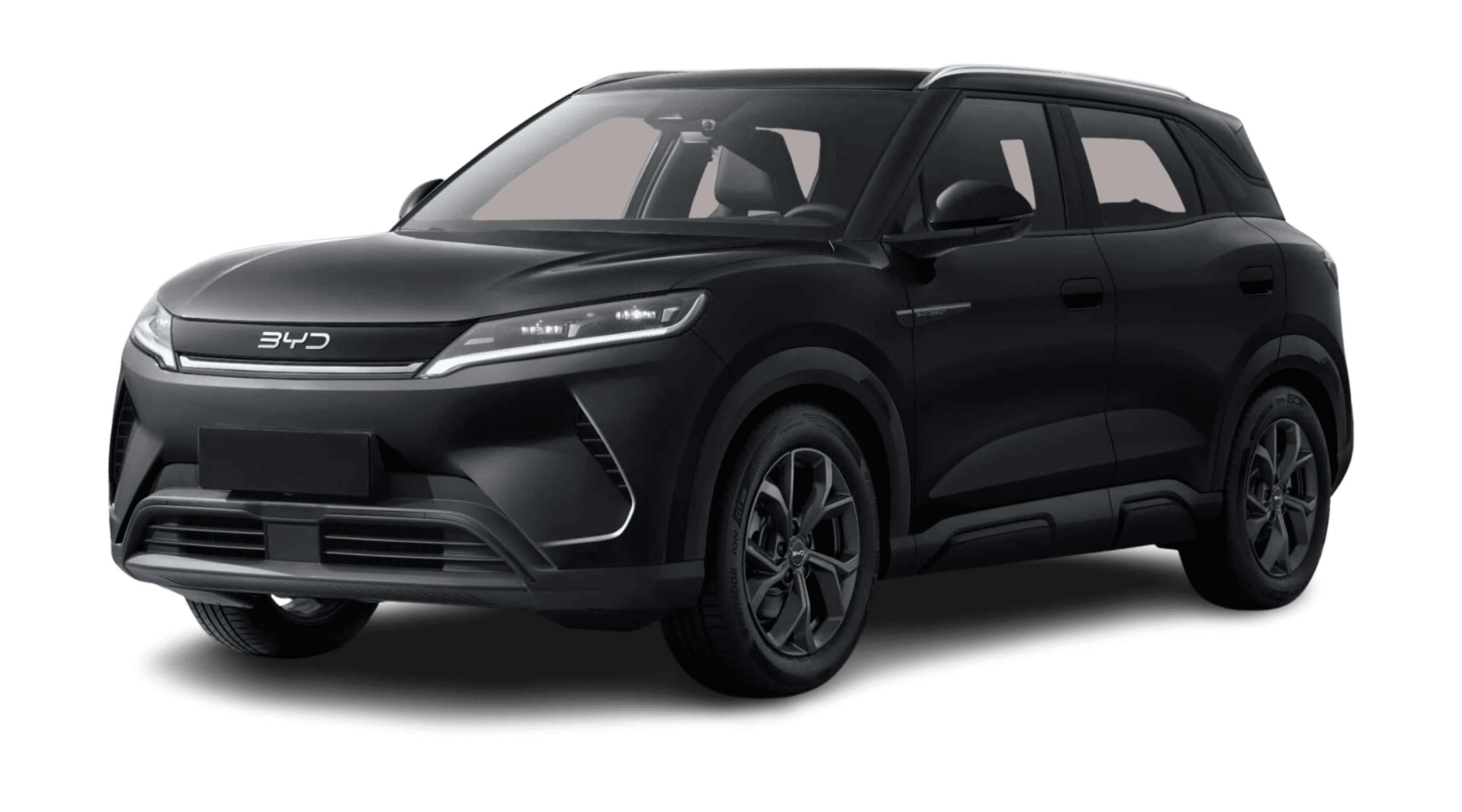 Schräge Frontansicht eines BYD Atto 2, freigestellt