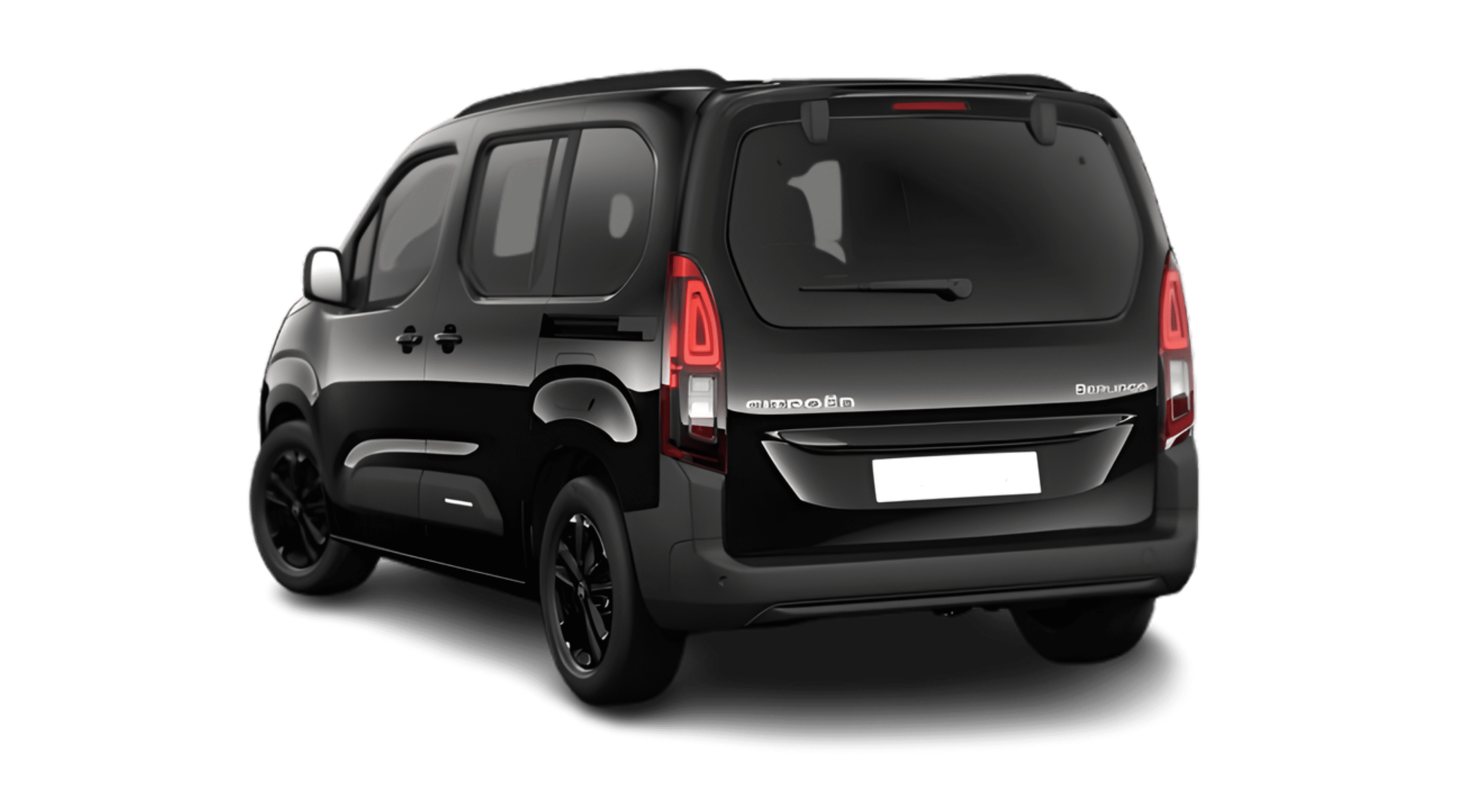 Schräge Heckansicht eines Citroën Berlingo, freigestellt