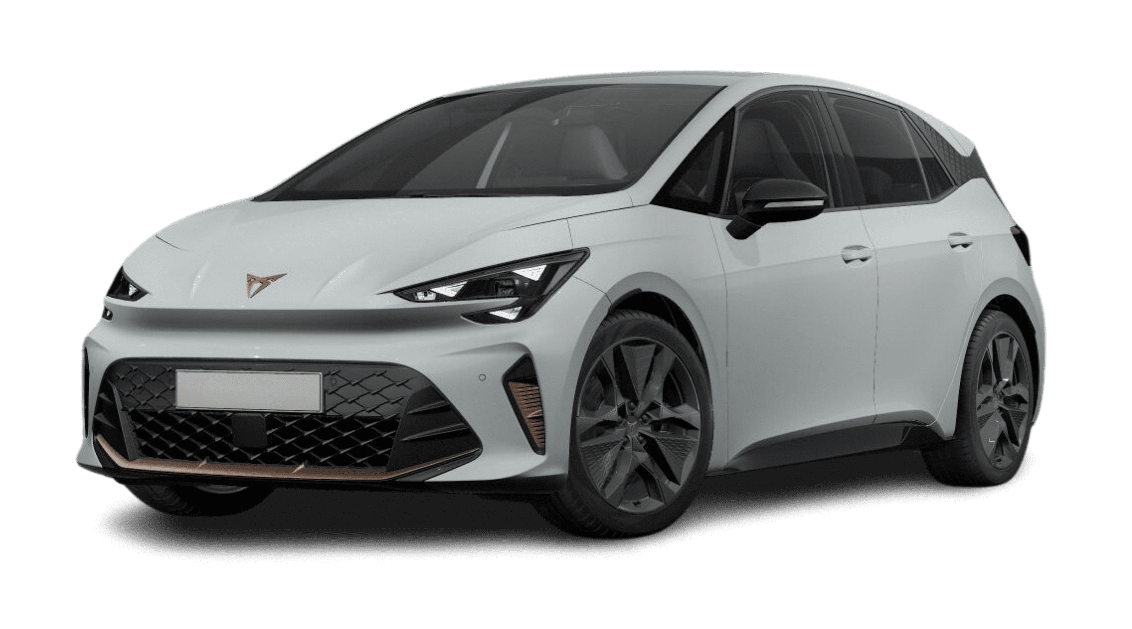 Schräge Frontansicht eines CUPRA Born, freigestellt