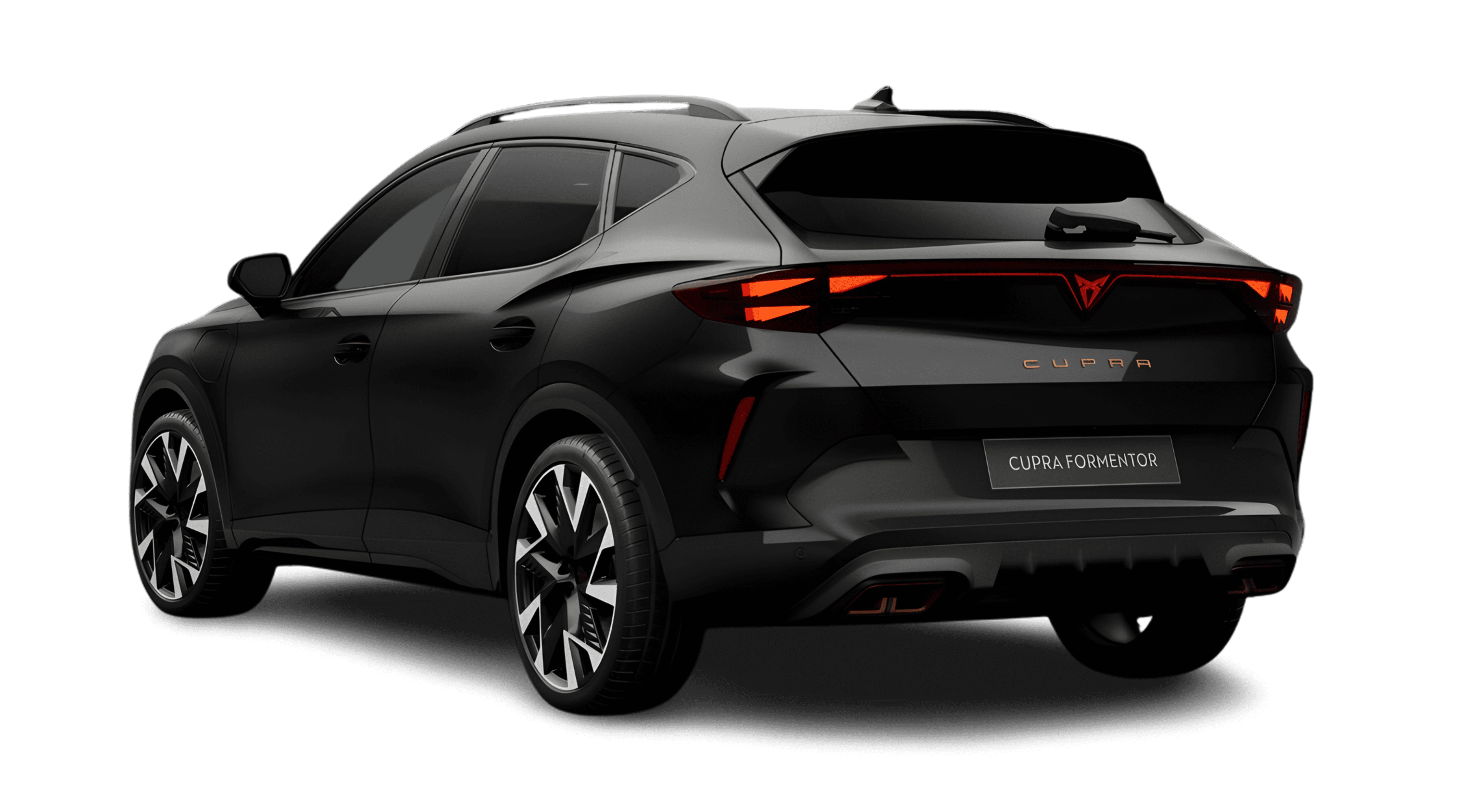 Schräge Heckansicht eines CUPRA Formentor, freigestellt