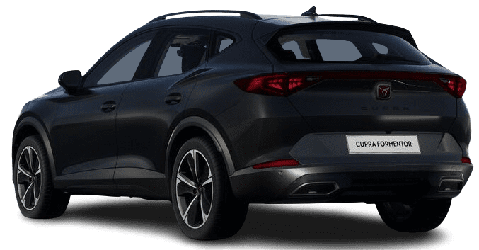 Schräge Heckansicht auf einen CUPRA Formentor, freigestellt