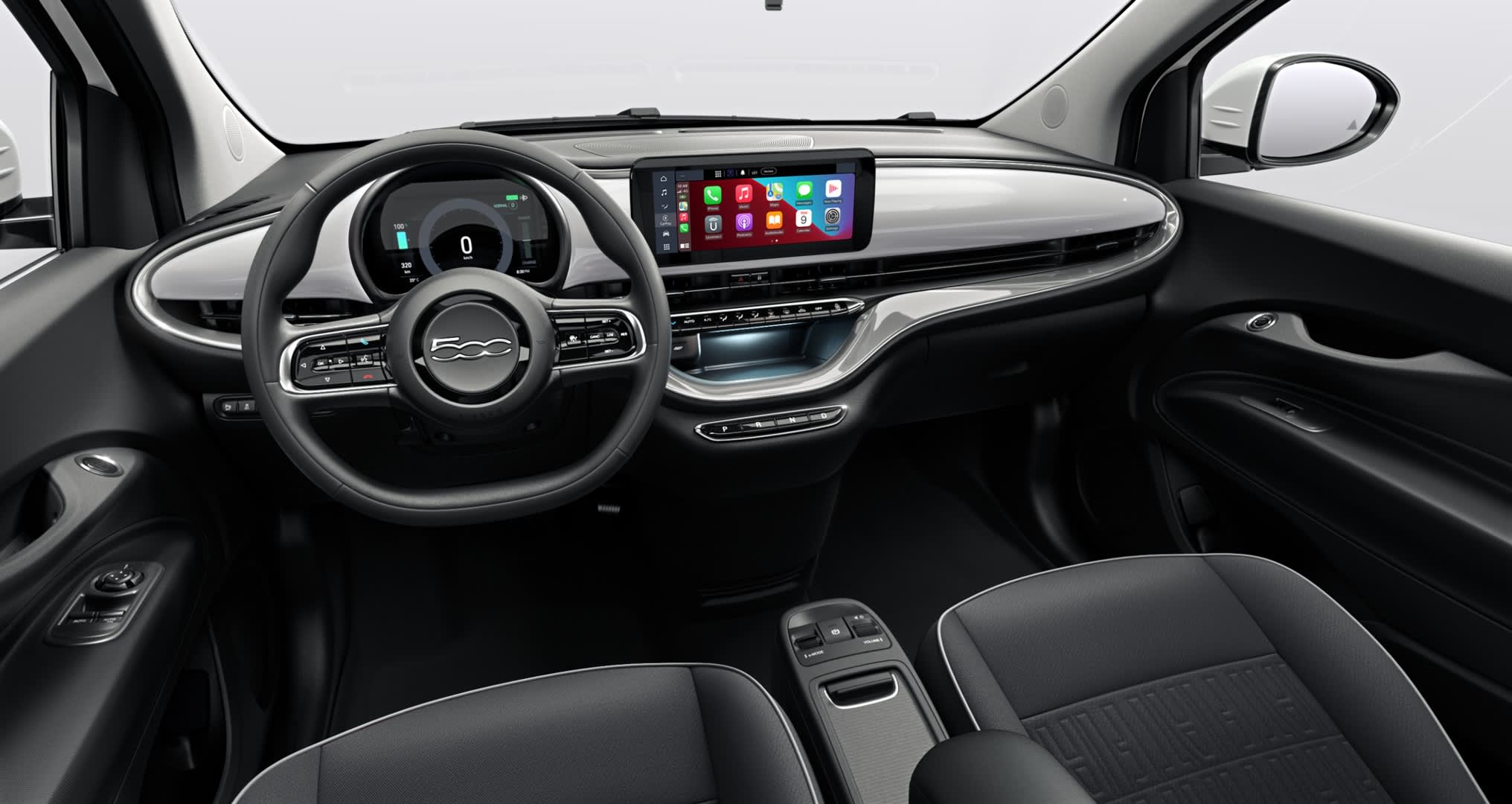 Ansicht des Armaturenbretts eines Fiat 500