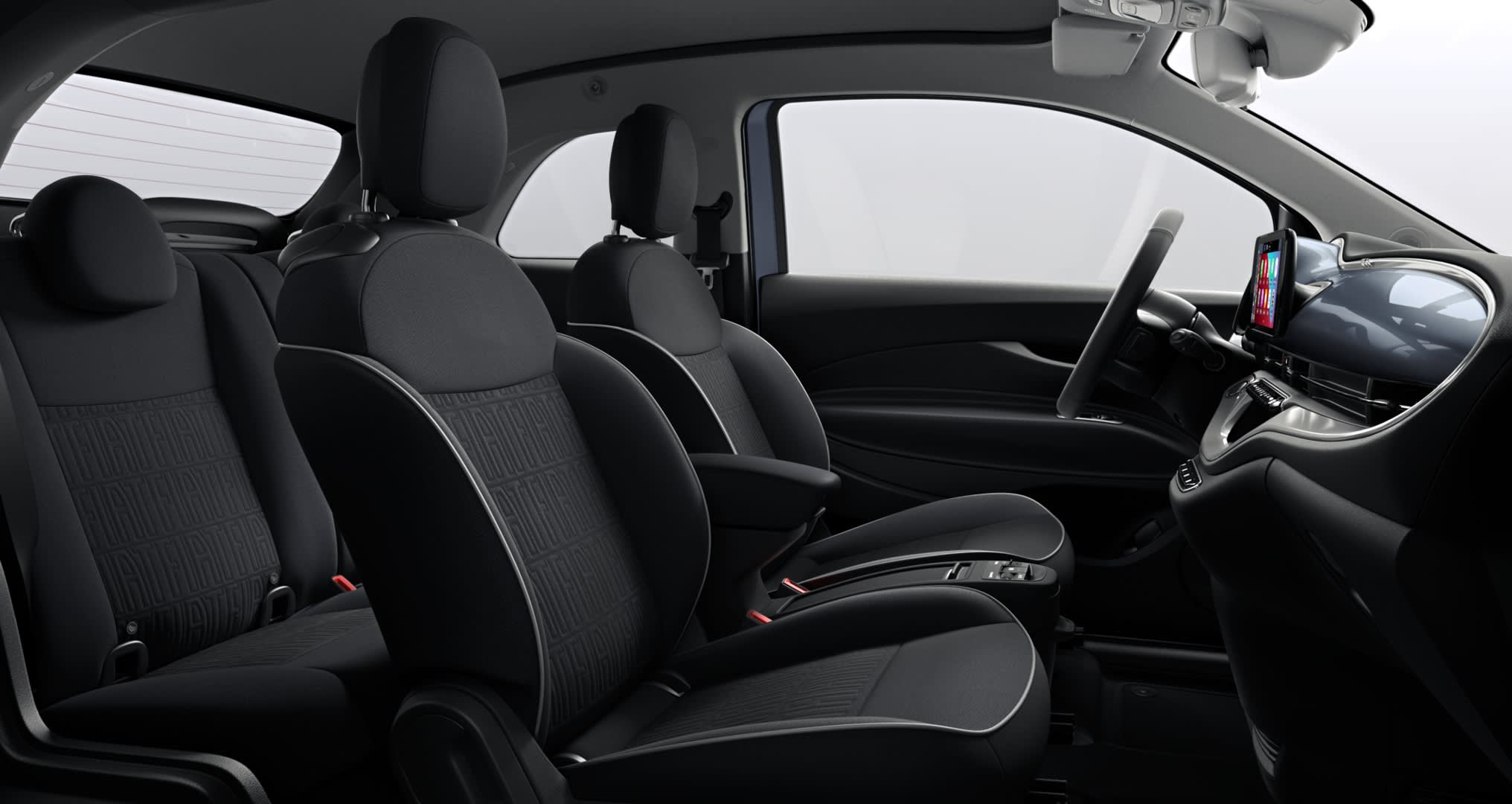 Ansicht der Frontsitze eines Fiat 500