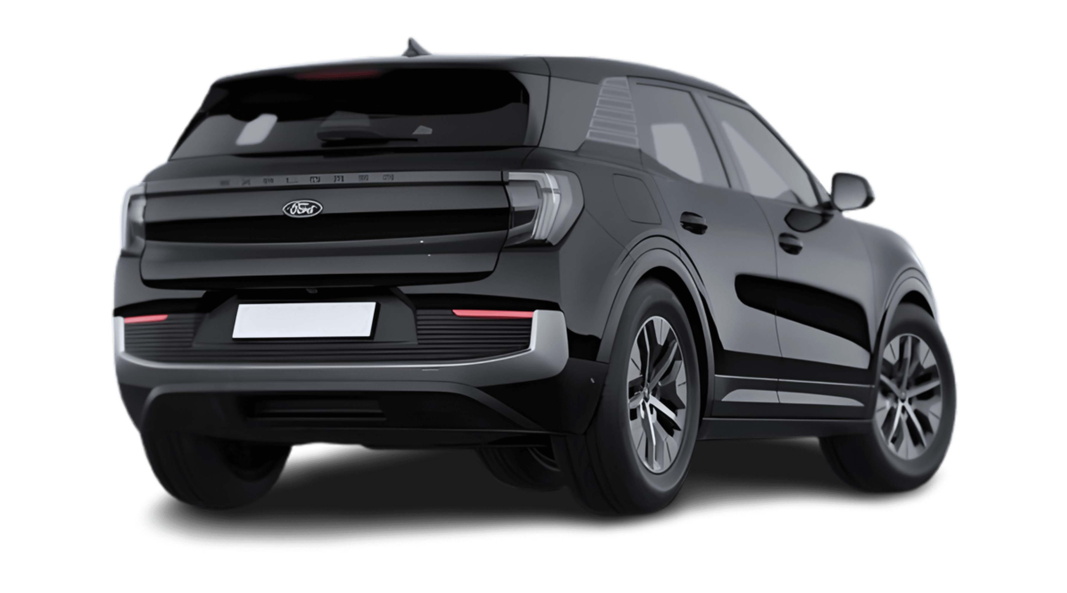 Schräge Heckansicht eines Ford Explorer, freigestellt