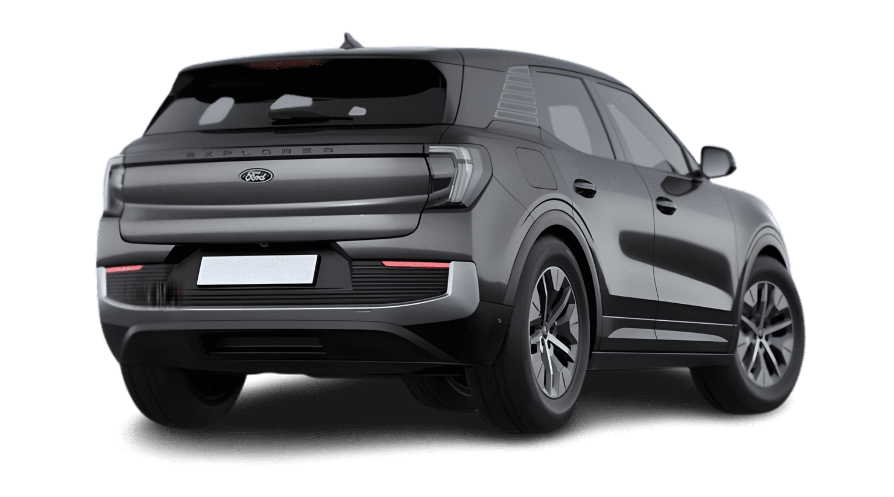 Schräge Heckansicht eines Ford Explorer, freigestellt