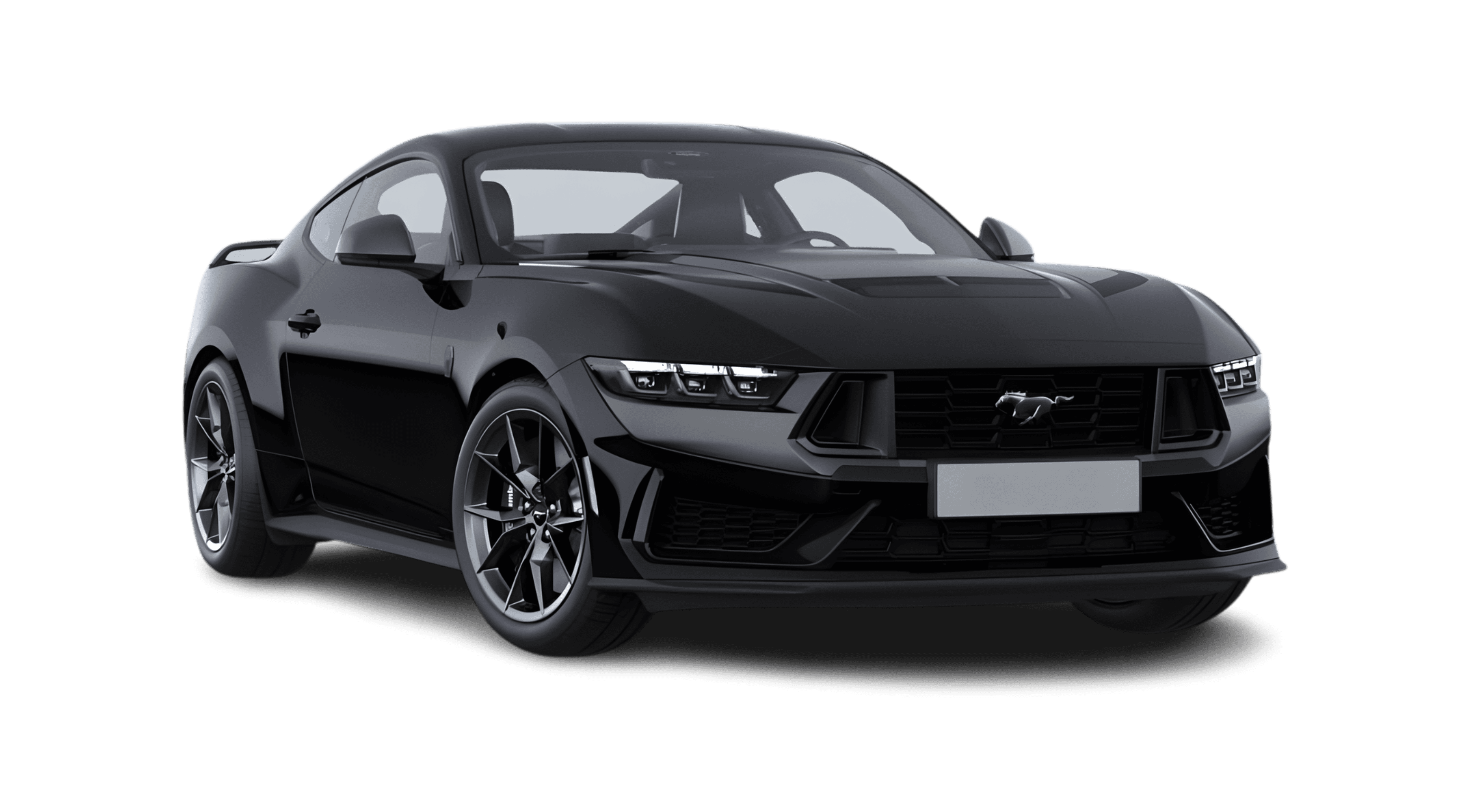 Schräge Frontansicht eines Ford Mustang, freigestellt