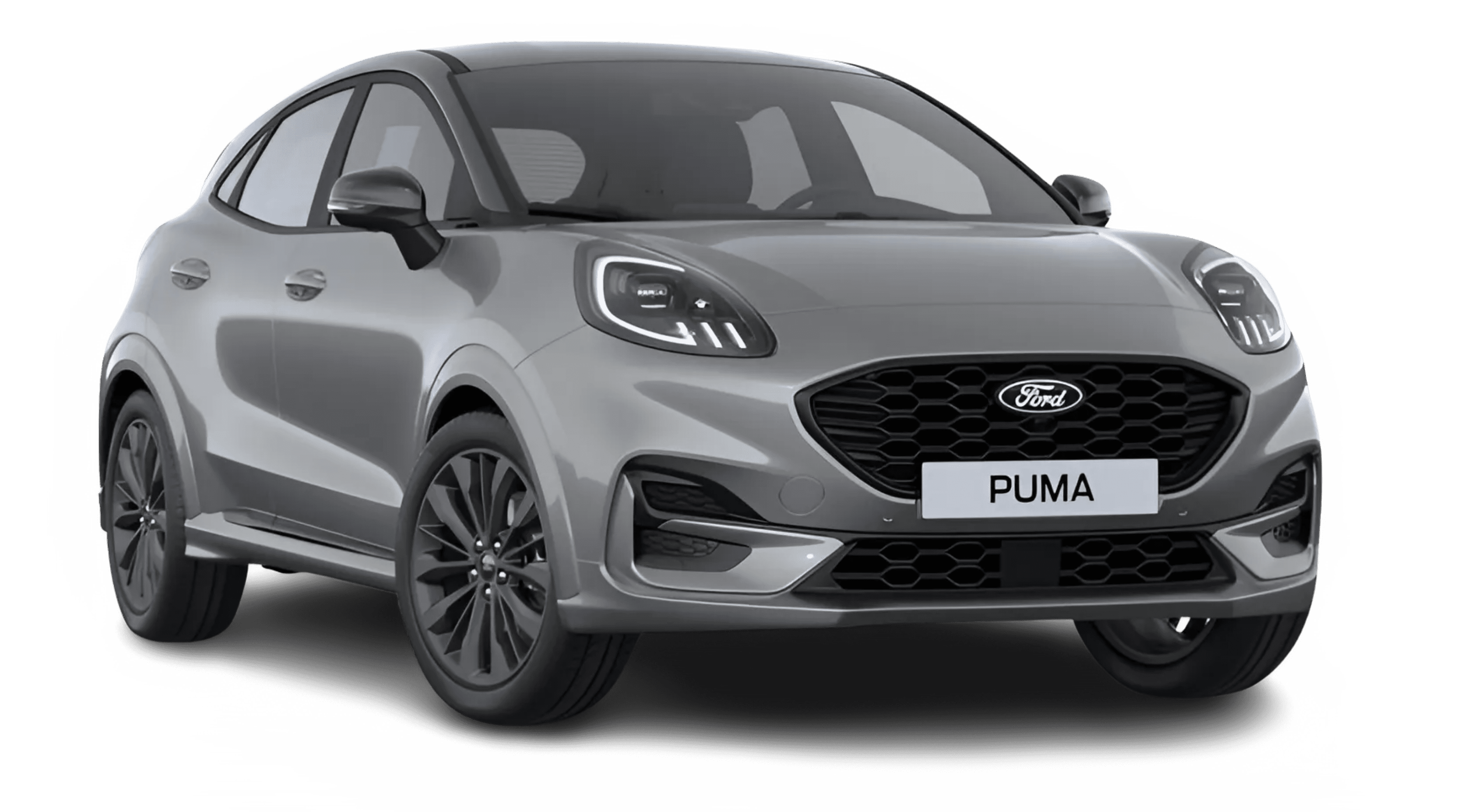 Schräge Frontansicht eines Ford Puma, freigestellt