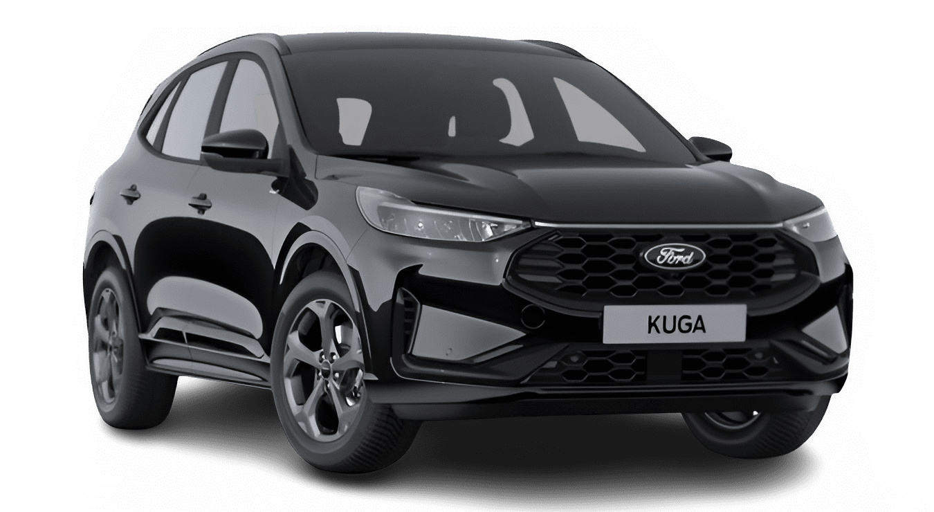Schräge Frontansicht auf einen Ford Kuga, freigestellt