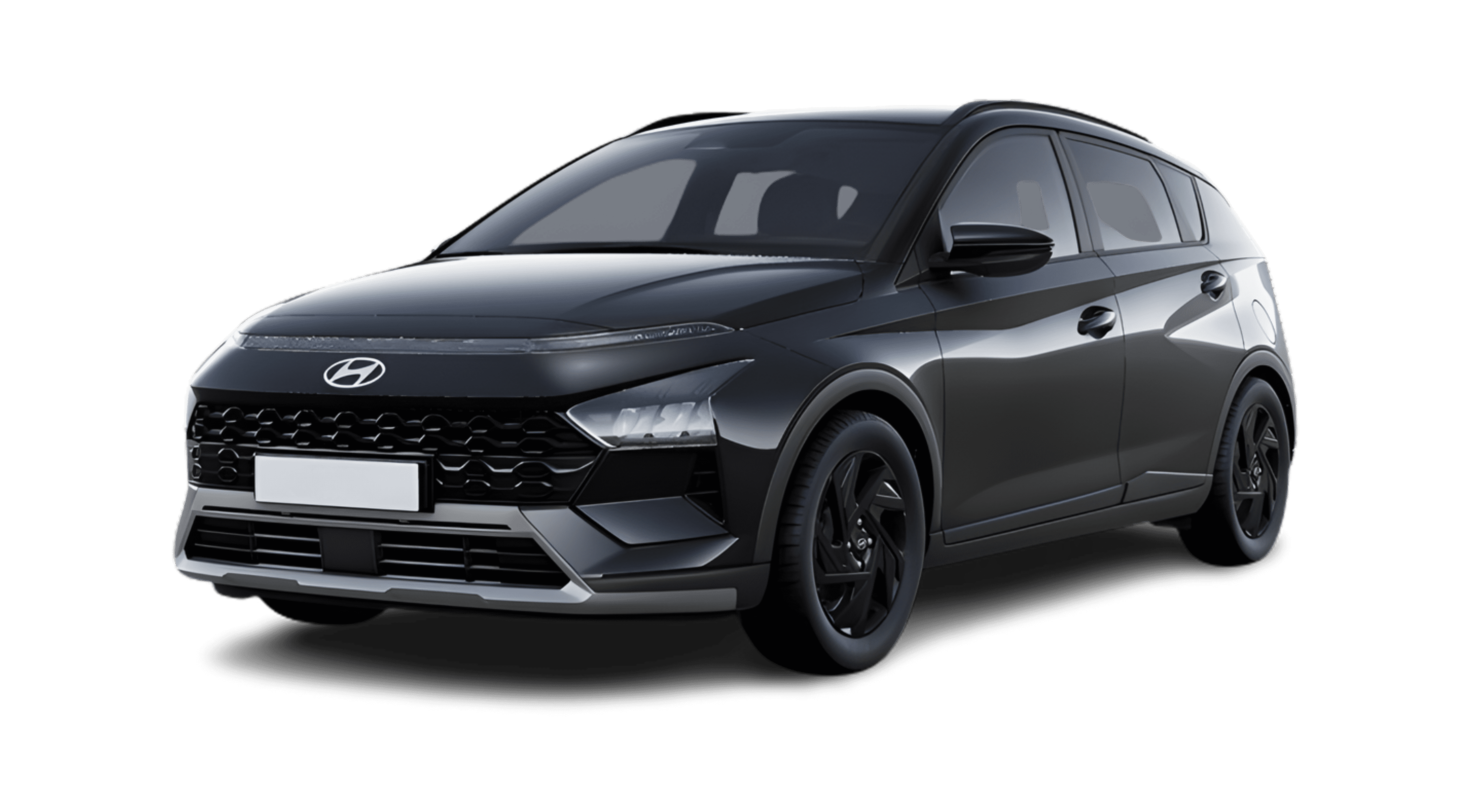 Schräge Frontansicht eines Hyundai Bayon, freigestellt