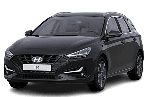 Schräge Frontansicht auf einen Hyundai i30, freigestellt