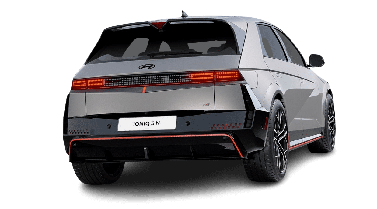 Schräge Heckansicht eines Hyundai IONIQ 5, freigestellt