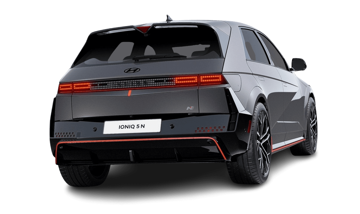Schräge Heckansicht eines Hyundai IONIQ 5, freigestellt