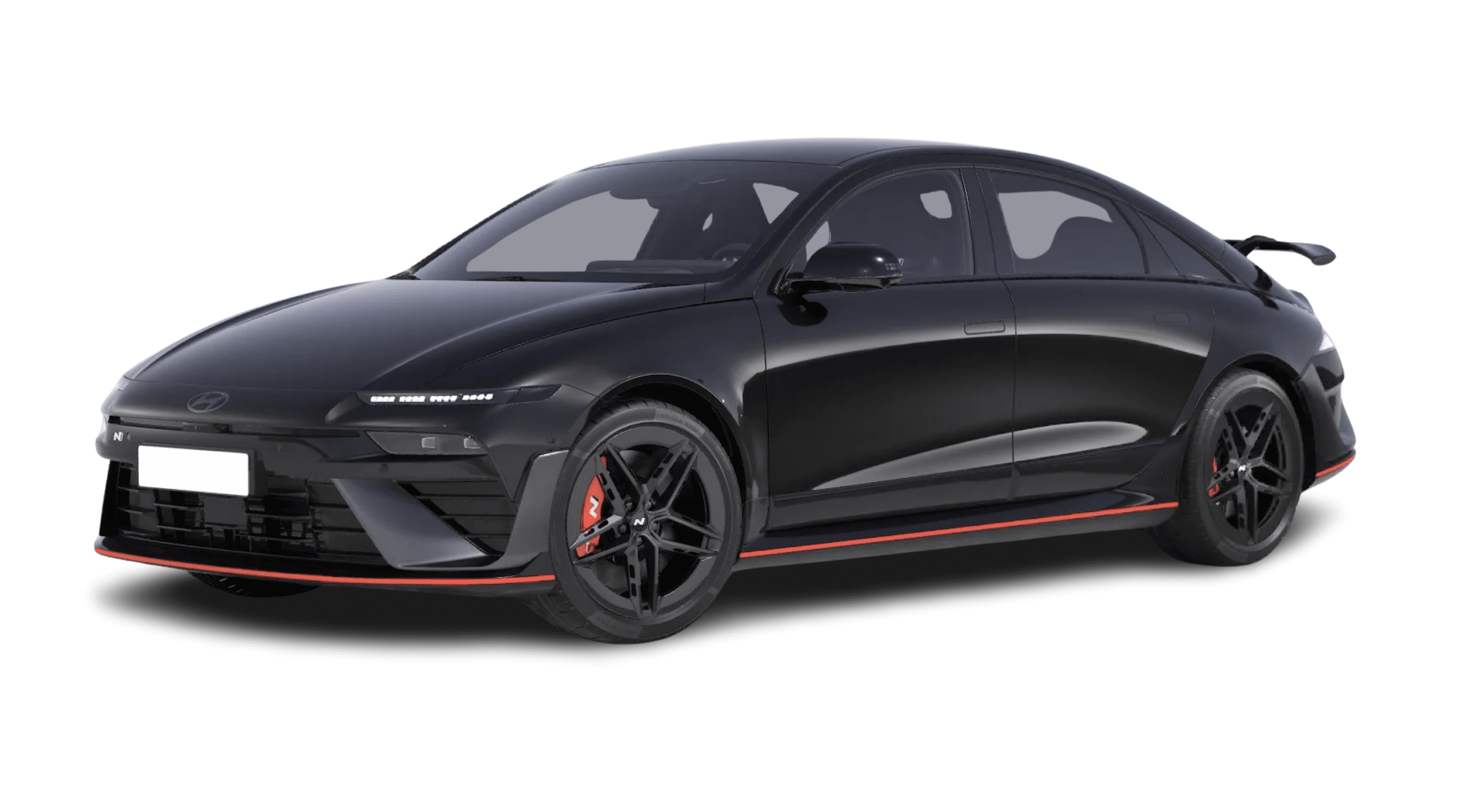 Schräge Frontansicht eines Hyundai IONIQ 6, freigestellt