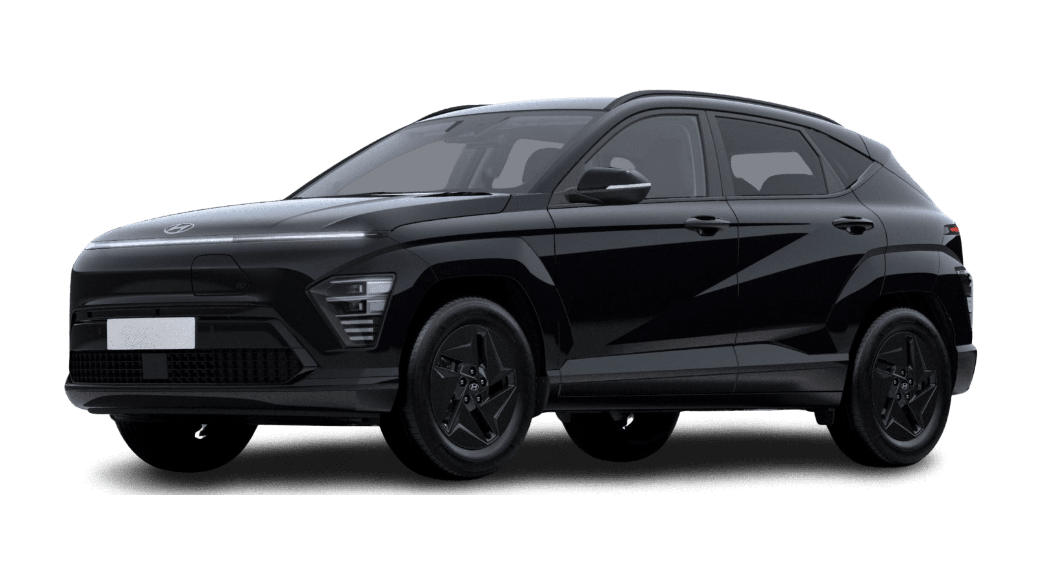 Schräge Frontansicht eines Hyundai Kona Elektro, freigestellt