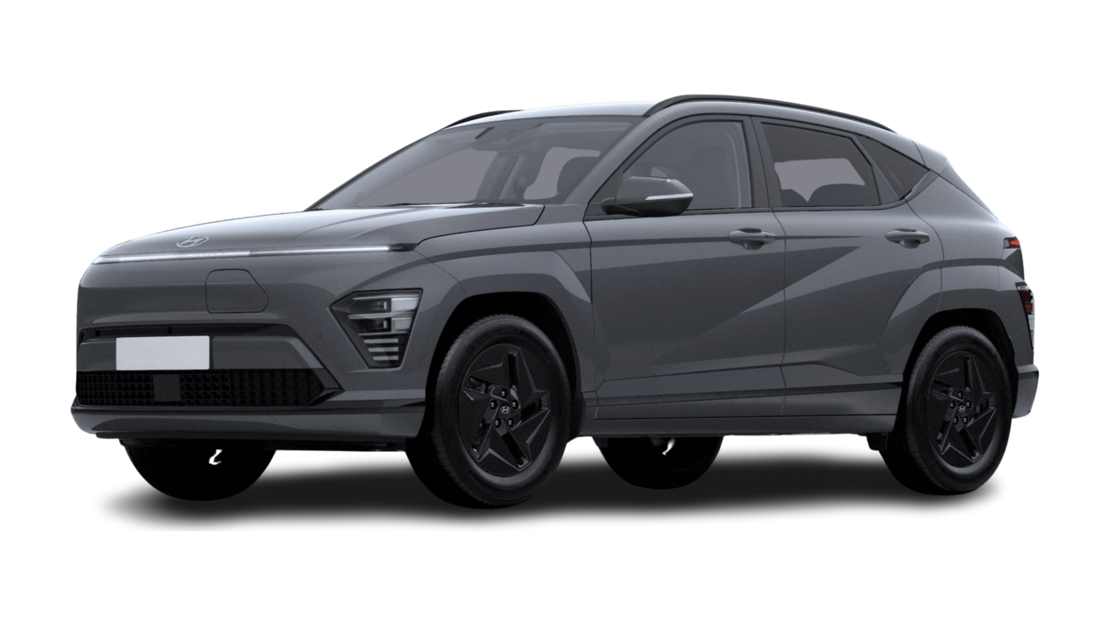 Schräge Frontansicht eines Hyundai Kona Elektro, freigestellt