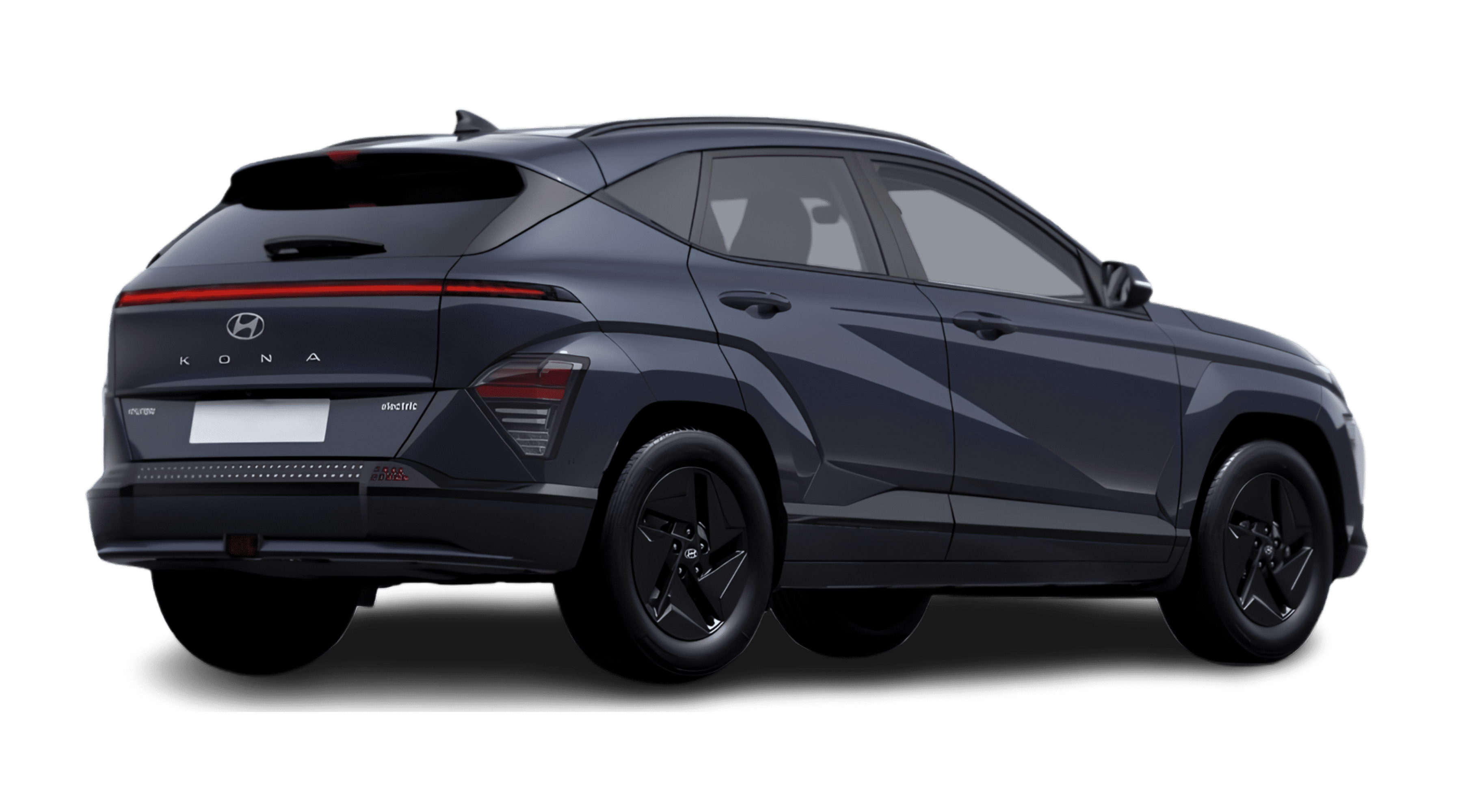 Schräge Heckansicht eines Hyundai Kona Elektro, freigestellt