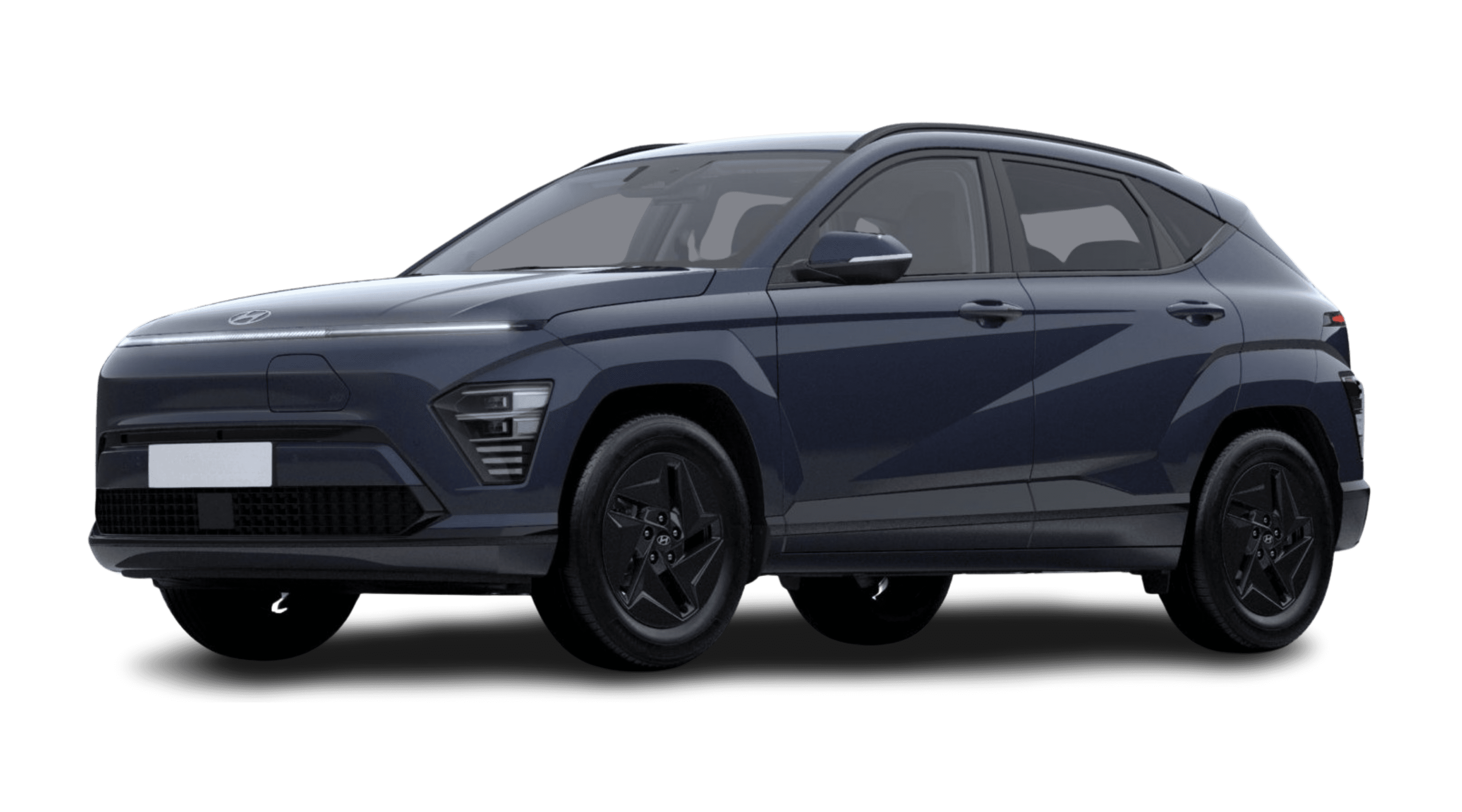 Schräge Frontansicht eines Hyundai Kona Elektro, freigestellt