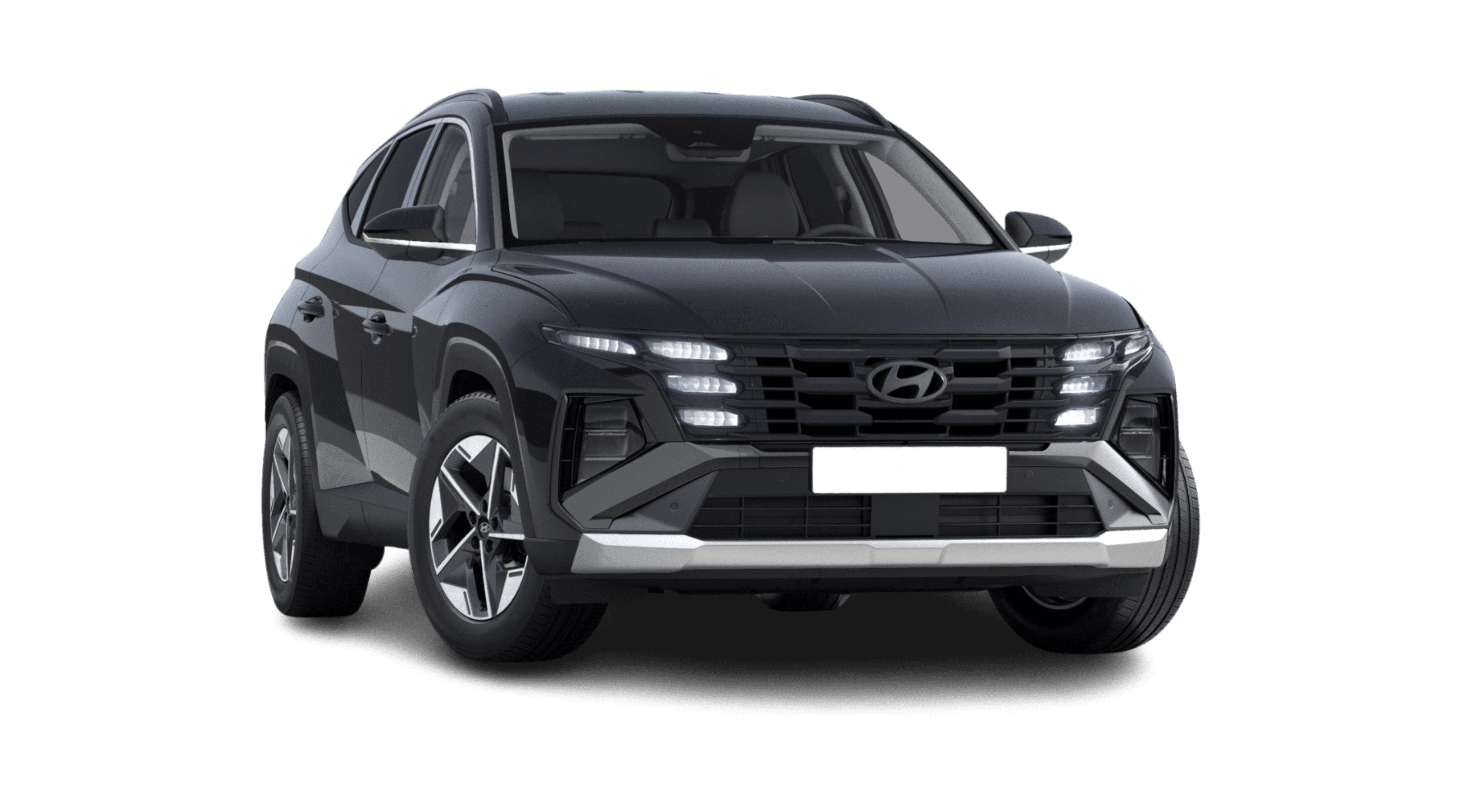 Schräge Frontansicht eines Hyundai Tucson, freigestellt