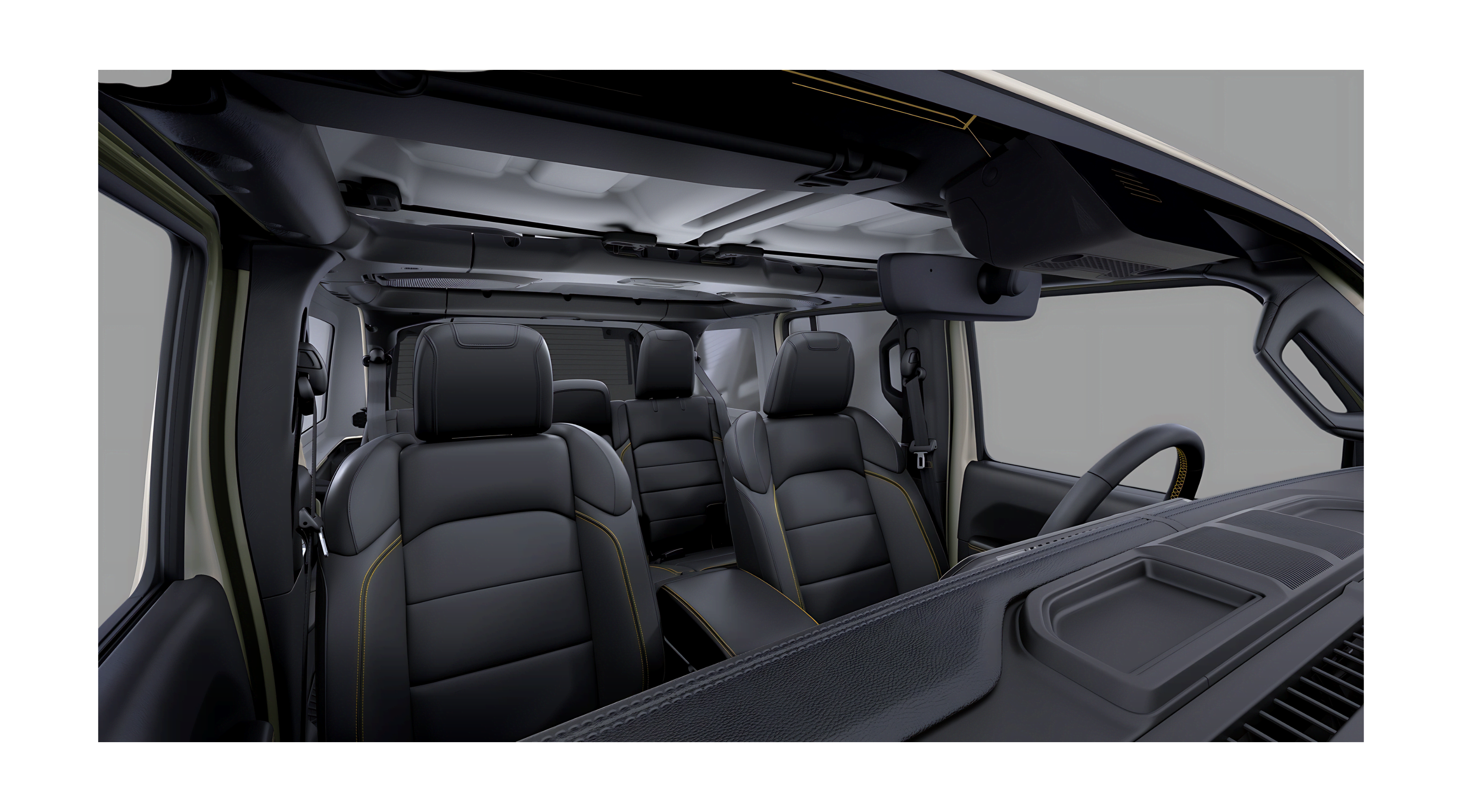 Ansicht der Frontsitze eines Jeep Wrangler