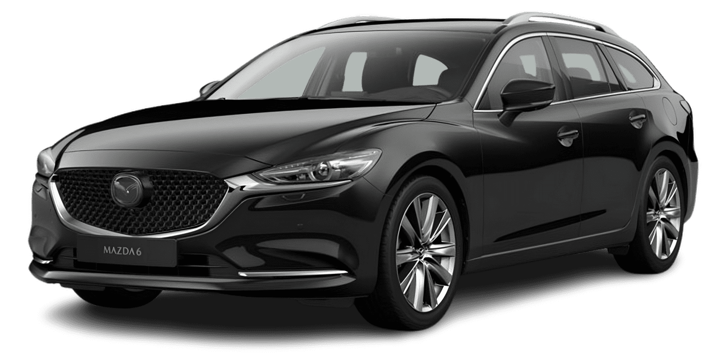 Schräge Frontansicht auf einen Mazda Mazda6, freigestellt