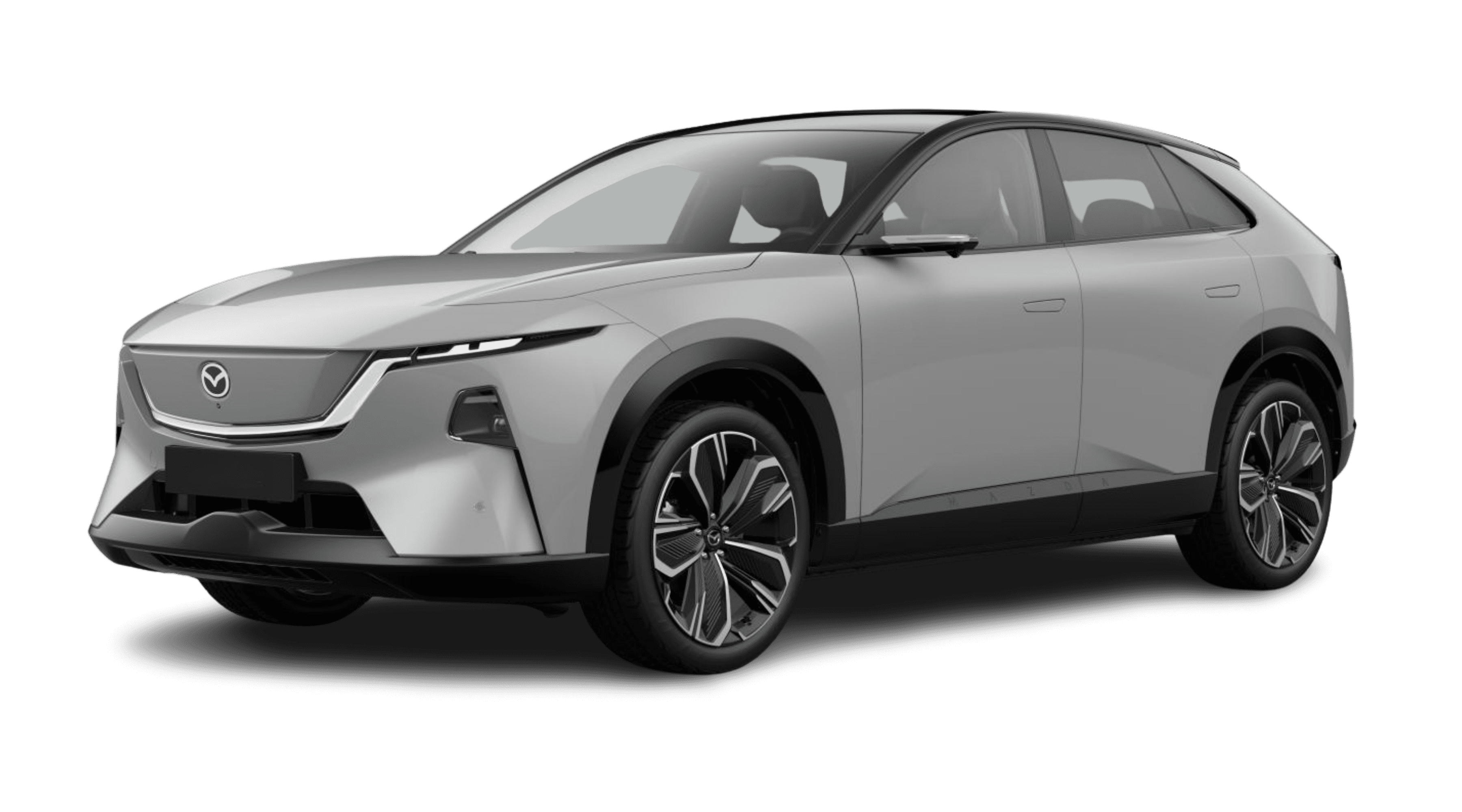 Schräge Frontansicht eines Mazda CX-6e, freigestellt