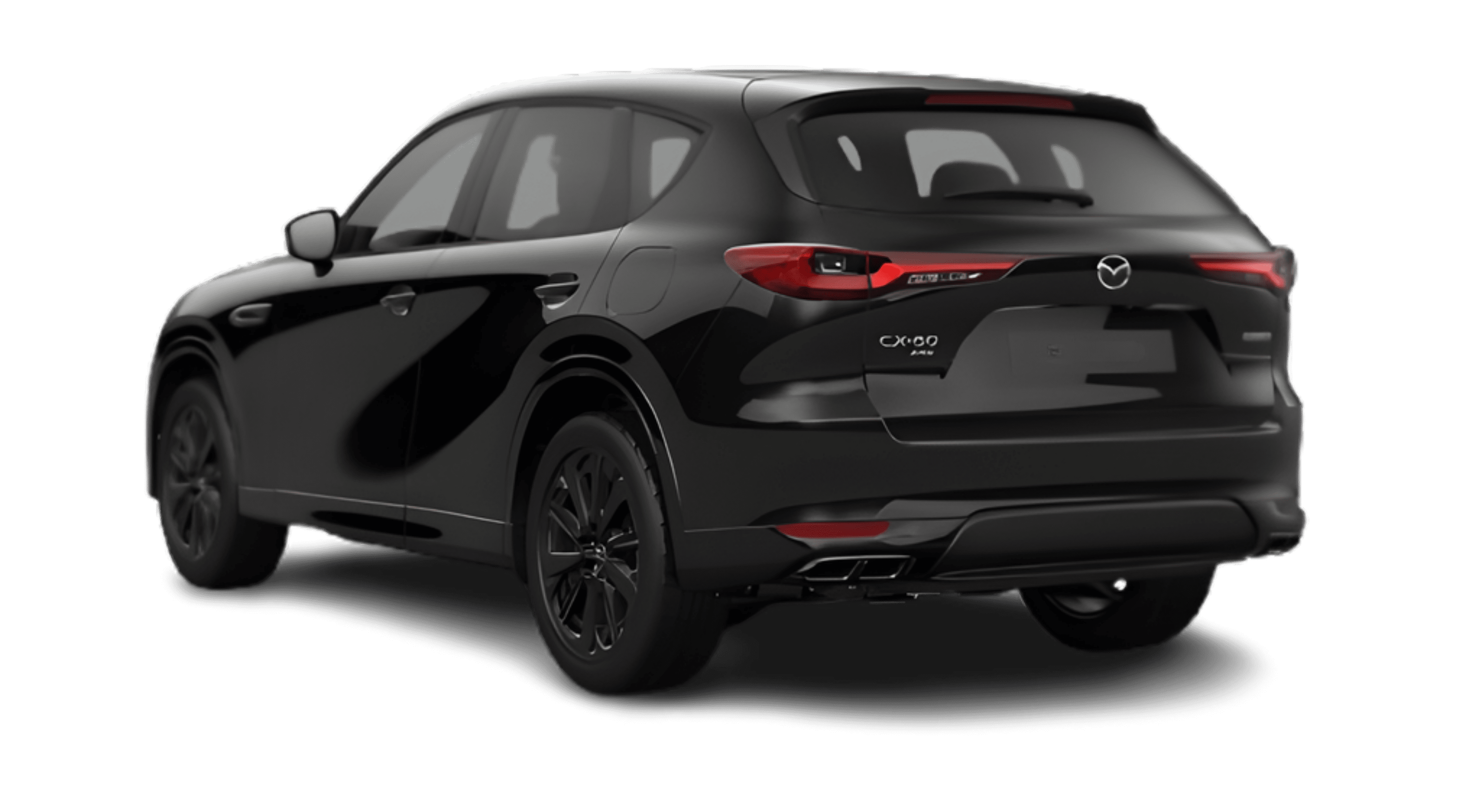 Schräge Heckansicht eines Mazda CX-60, freigestellt