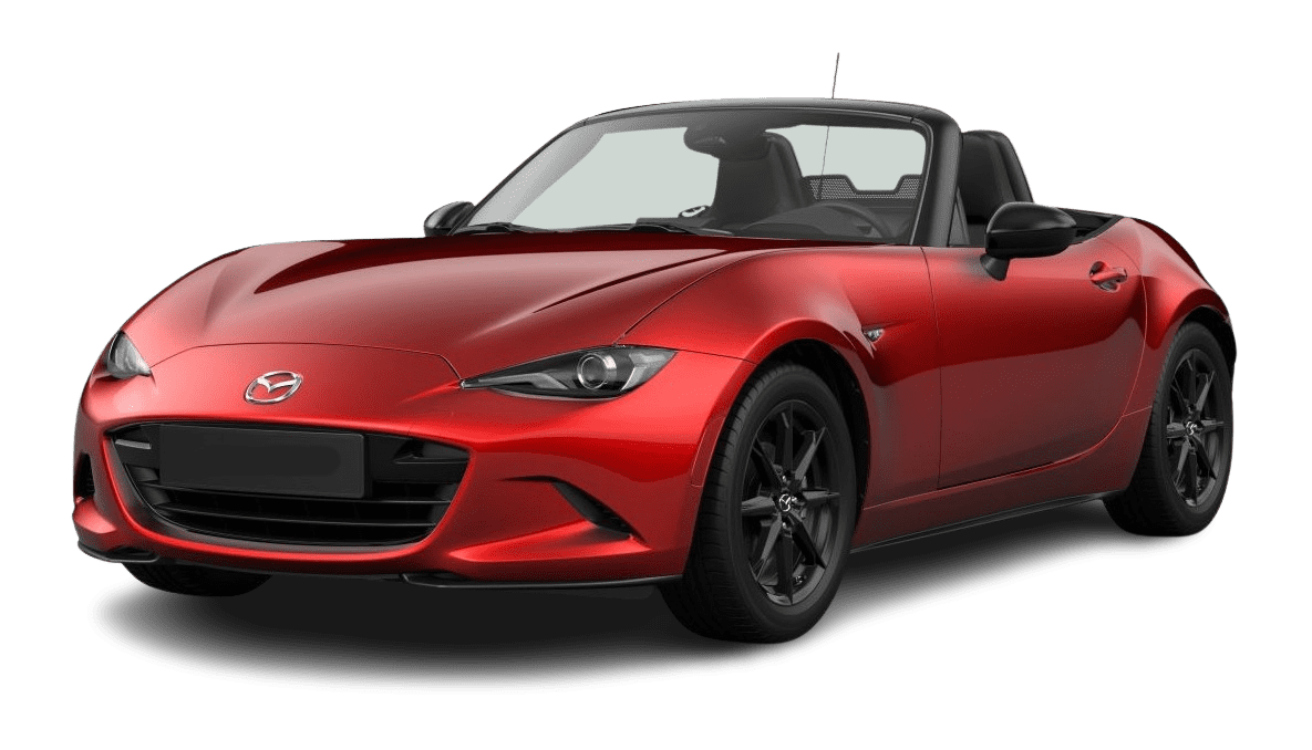 Schräge Frontansicht auf einen Mazda MX-5, freigestellt