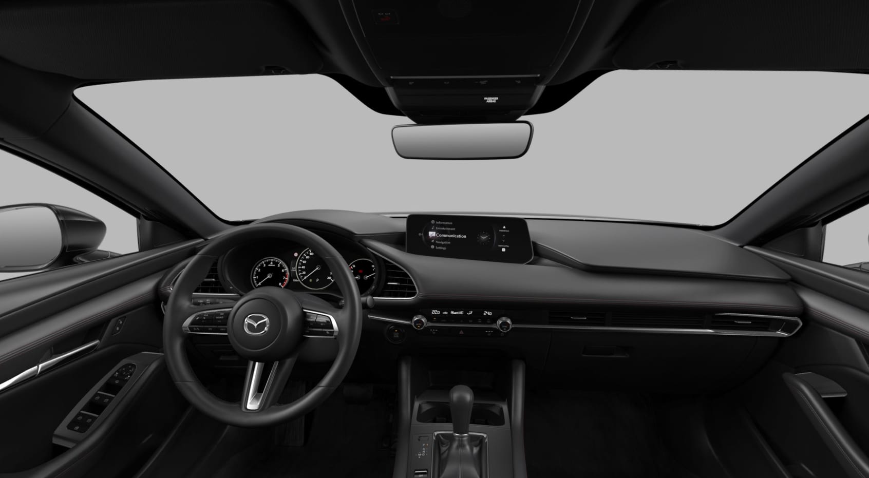 Ansicht des Armaturenbretts eines Mazda Mazda3