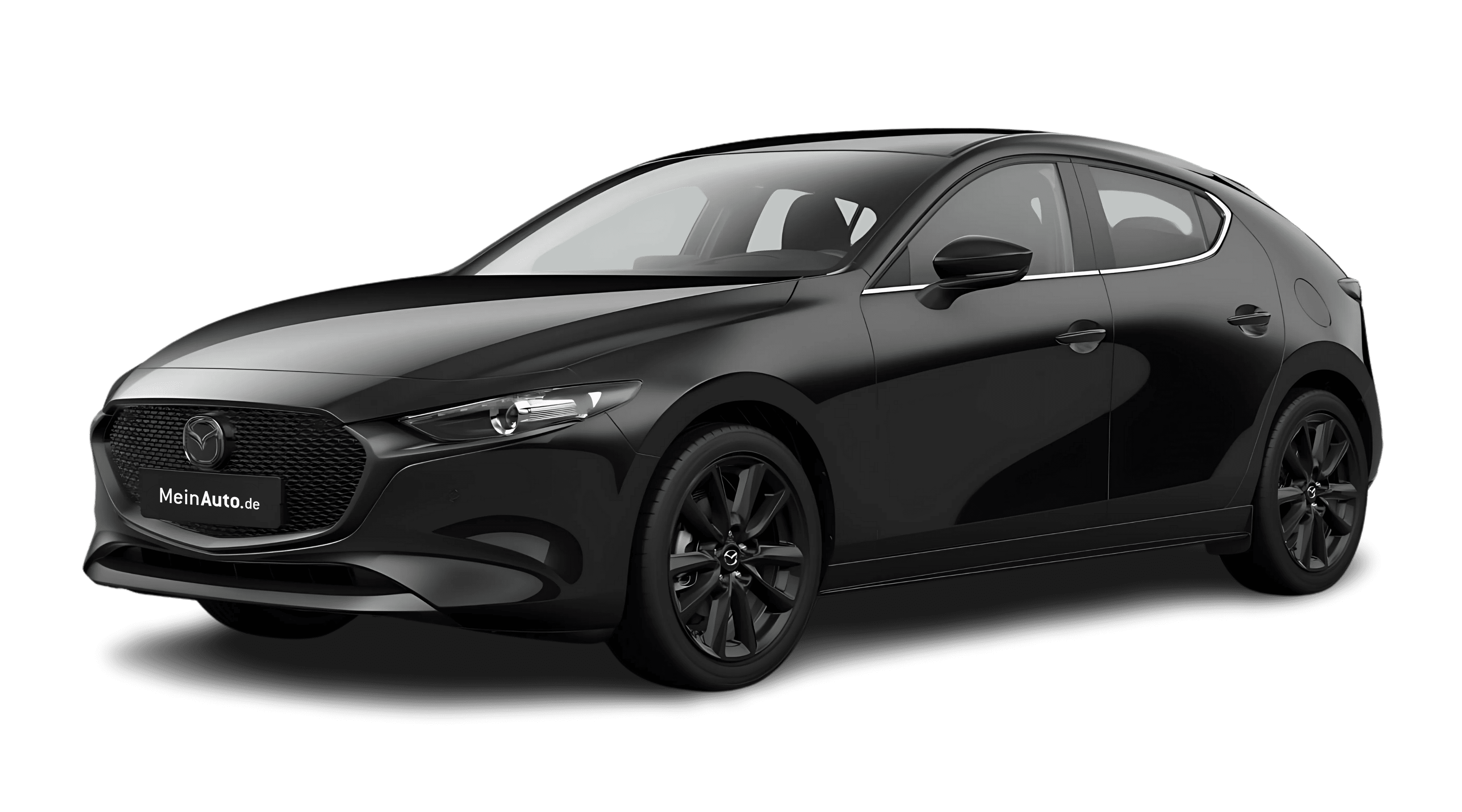 Schräge Frontansicht auf einen Mazda Mazda3, freigestellt
