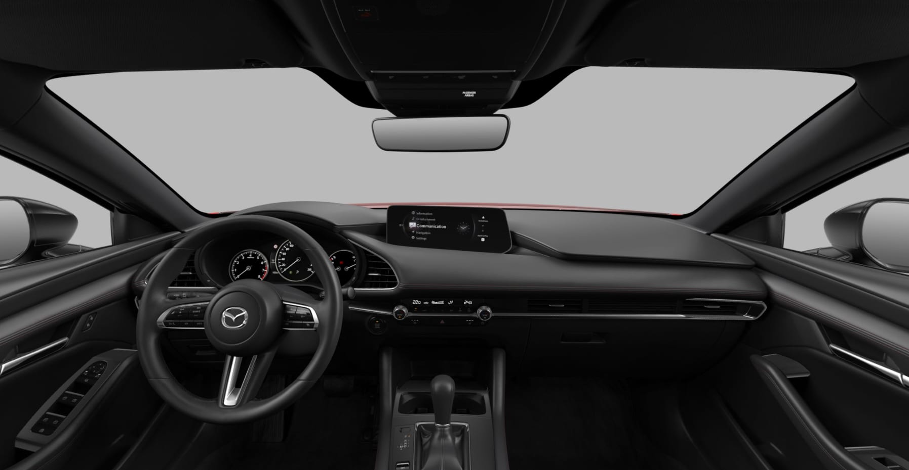 Ansicht des Armaturenbretts eines Mazda Mazda3